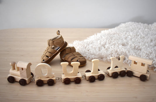 Kaper Kidz Wooden Alphabet Train Letter Q for Personalization