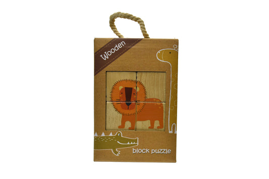 Beech Wood Block Puzzle 6 Jungle Pictures | Kaper Kidz