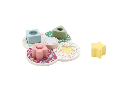 Wooden Shape Sorter | Pastel Activity Blocks for Sensory Play