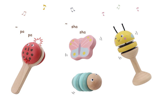 Wooden Spring Insect Music Set | 4 Colorful Instruments for Fun