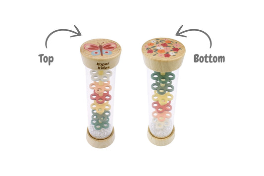 Wooden Spring Insect Rainmaker | Colorful Bee & Butterfly Rattle