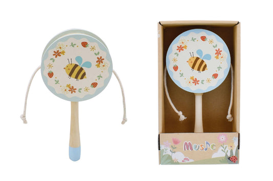 Wooden Bee Twist Drum Pastel | Soothing Musical Toy 10M+