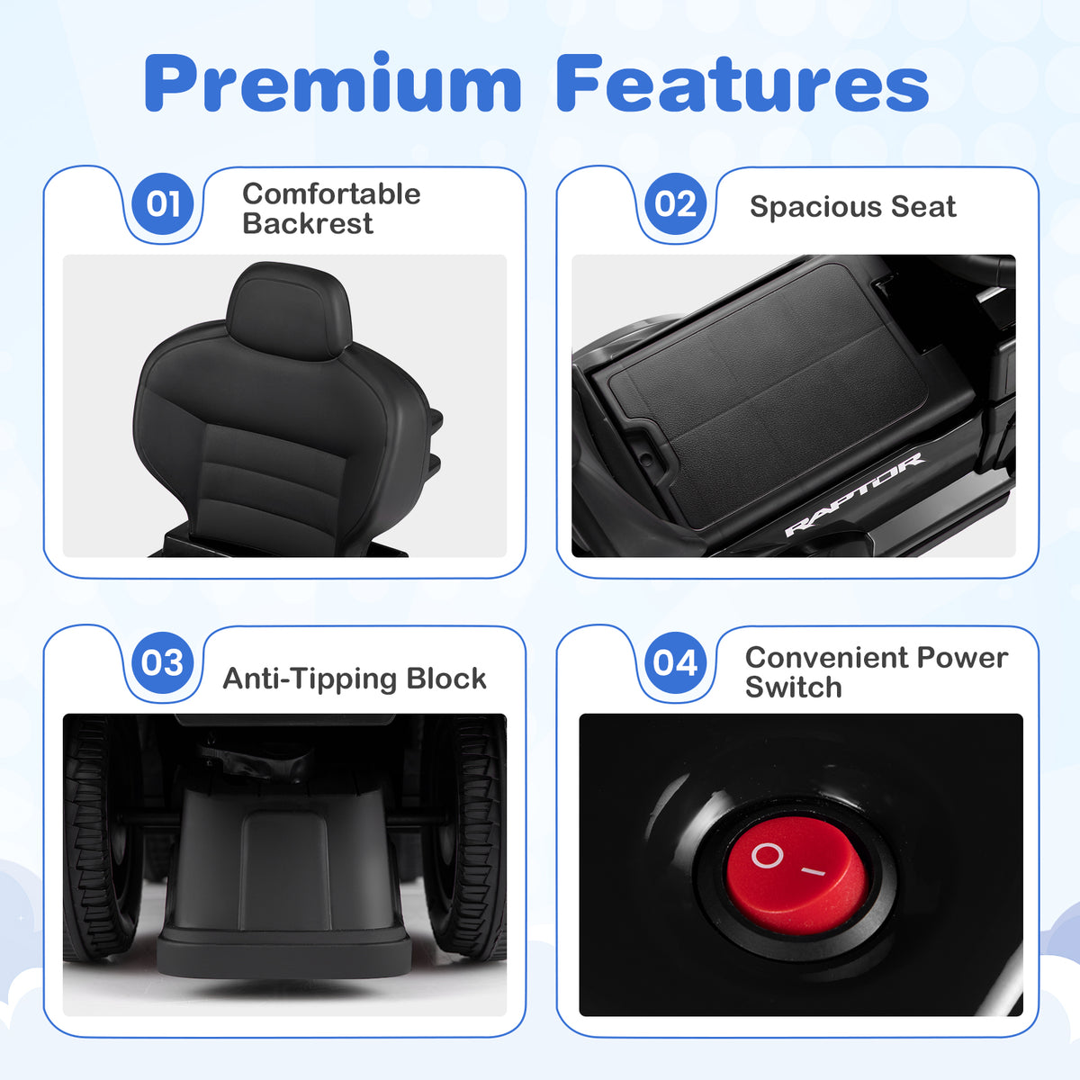 Black Ford 3 In 1 Toddler Push Car | LED Lights & Sounds