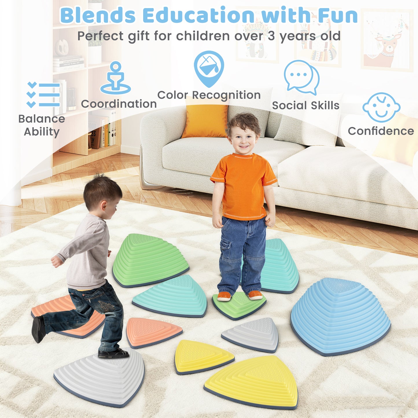 Balance Stones Set Non Slip Stepping Stones Multicolor | 6-11pcs