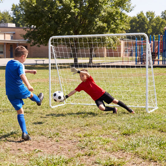 Black Soccer Goal Set 2 in 1 | Removable Target Net 215cm