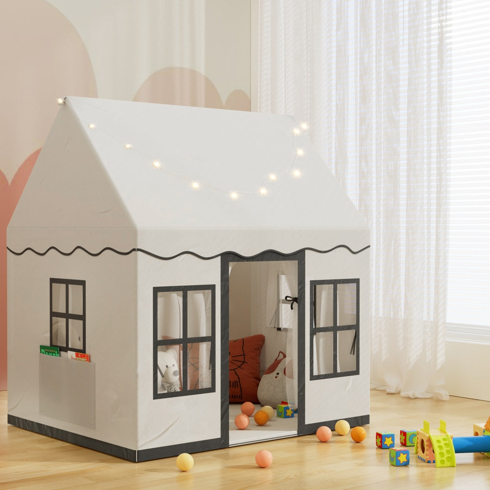 Keezi Kids Play Tent Castle with Lights, Mat & Pocket for imaginative indoor play. Keezi Kids Play Tent Castle with Lights, Mat & Pocket for imaginative indoor play.
