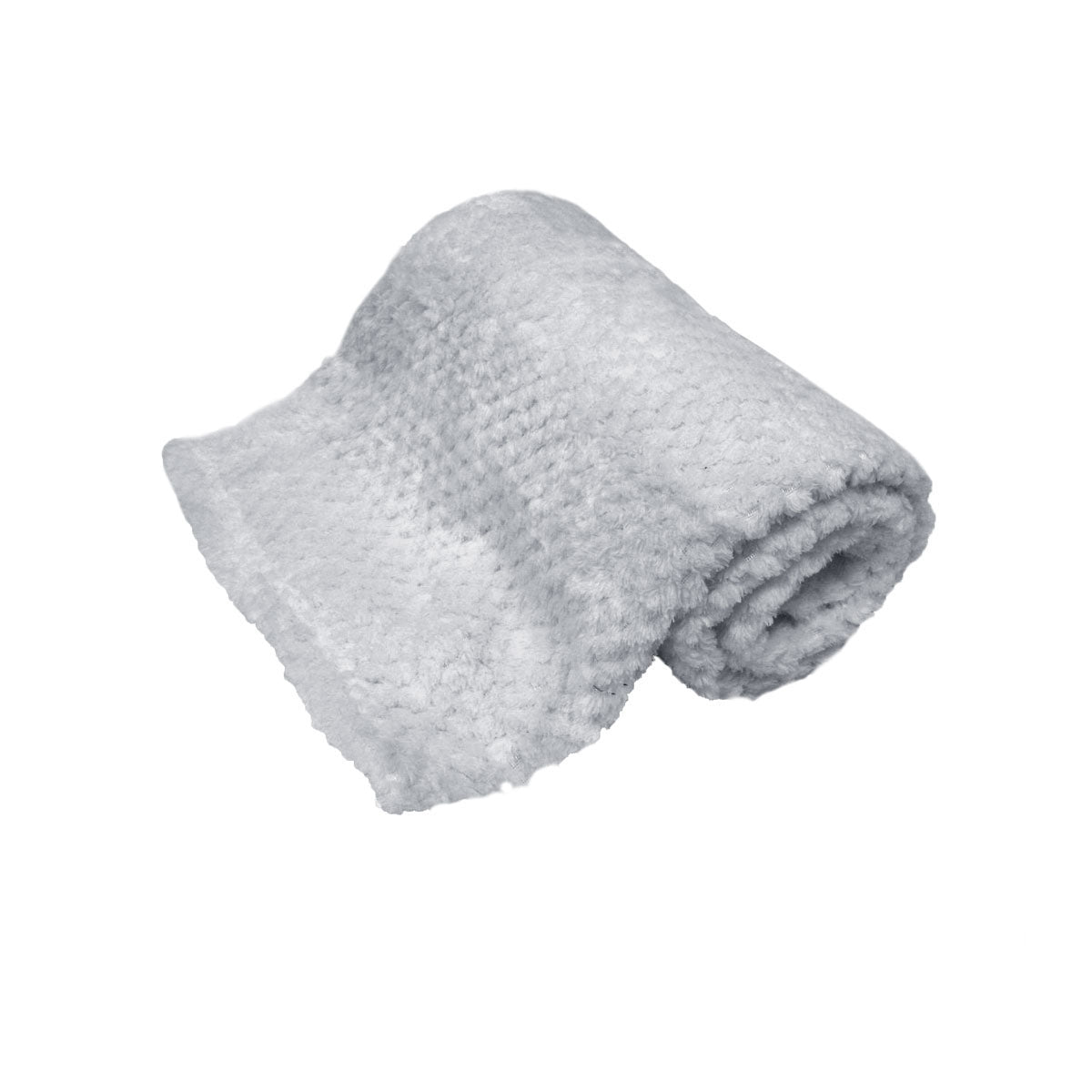 Soft grey fleece baby blanket with diamond pattern, ideal for cozy and stylish nursery decor.