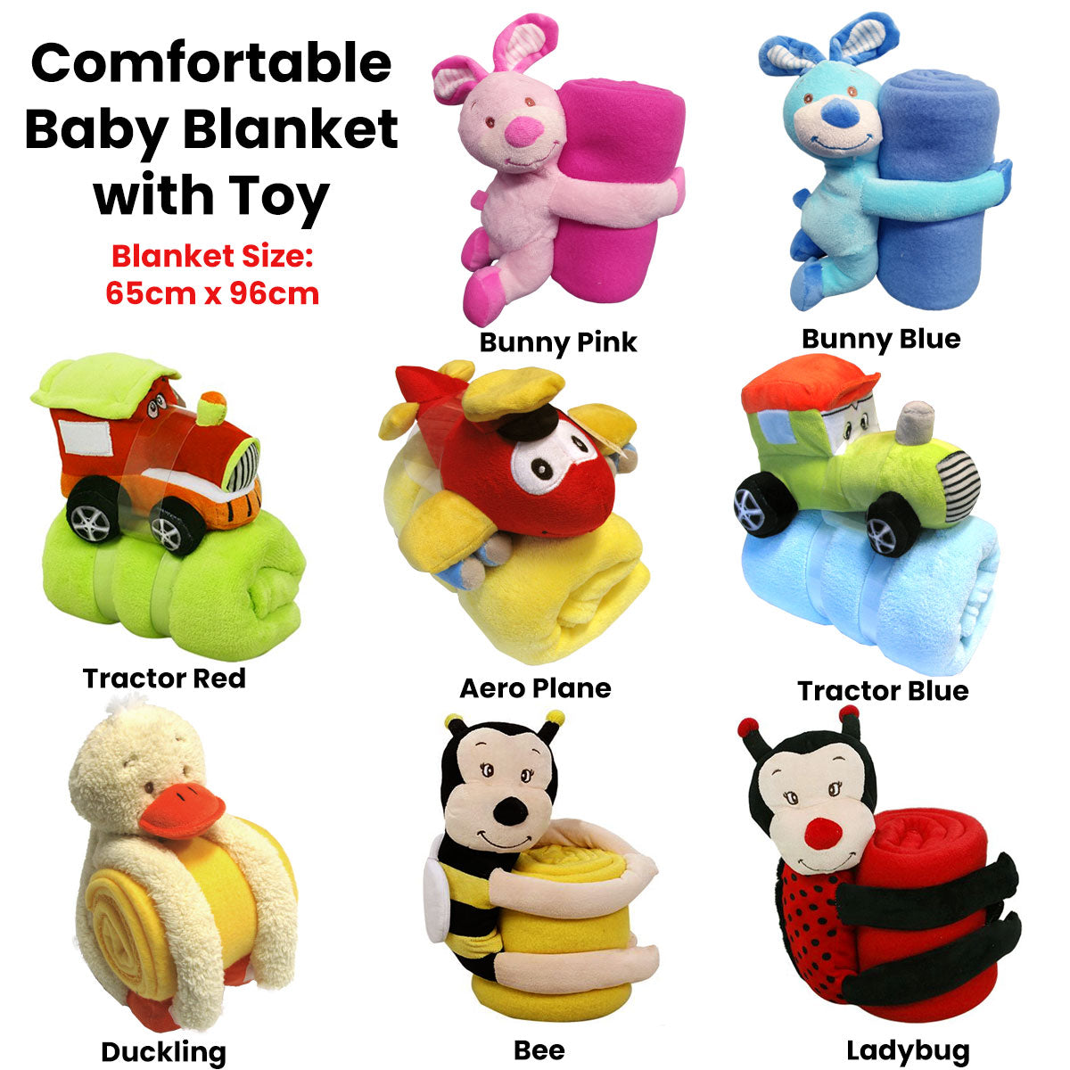 Pink rabbit-themed baby blanket with matching toy. Soft, cozy, and adorable for nursery décor.