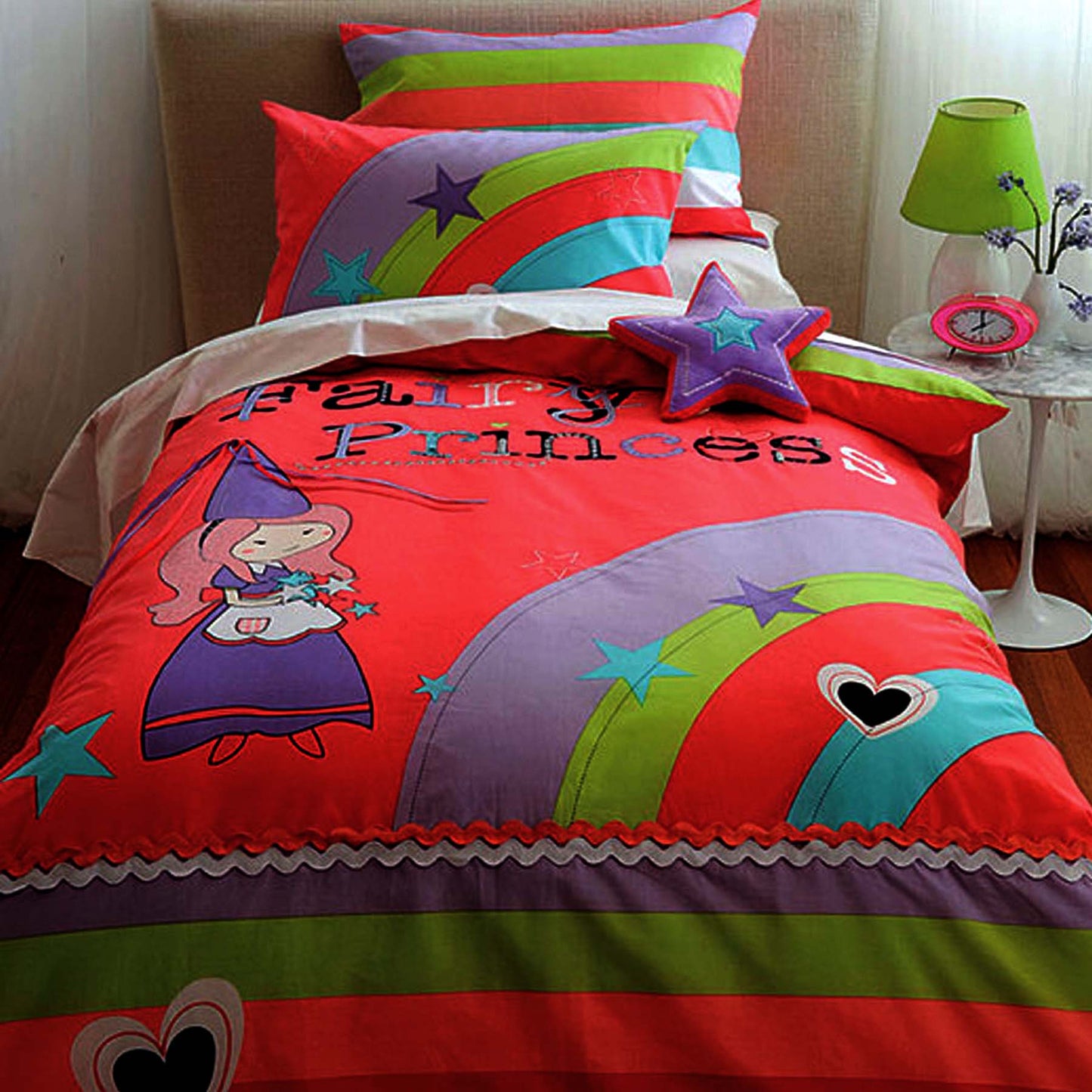 Fairy Princess Double Quilt Cover Set with magical design for kids bedroom decor.