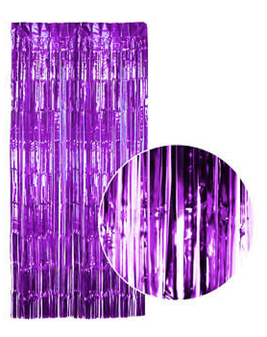 Sparkling 200cm purple metallic tinsel curtain for kids party décor, ideal for home celebrations.