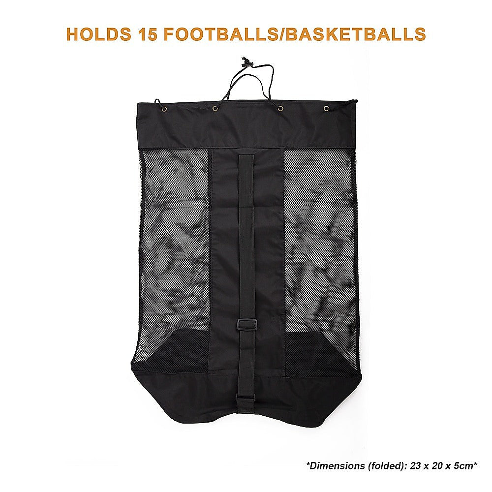 Extra Large sports ball bag for kids, holds up to 15 balls, perfect storage solution.