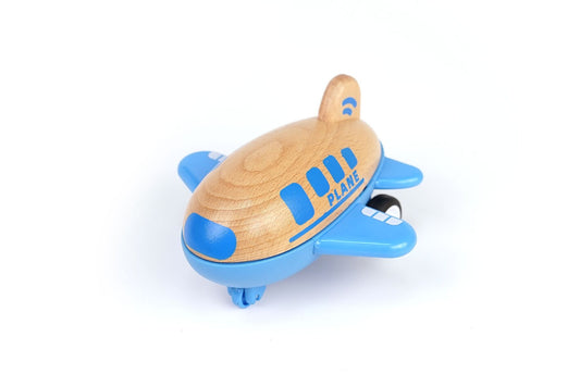 Blue Wooden Friction Plane | Sound Effects | 18 Months+