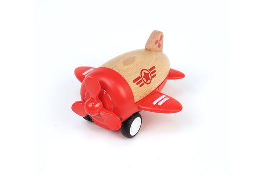 Red Wooden Racer Plane | Friction Powered with Sound Effects