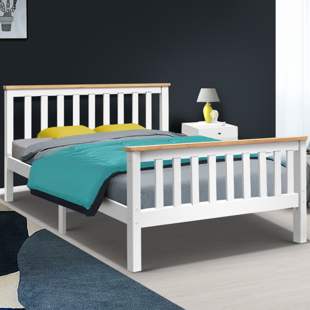 White pony design kids bed frame with double size – playful and stylish sleep solution.