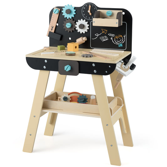 Multi-Color Wooden Tool Bench With Complete Tool Set | Kids