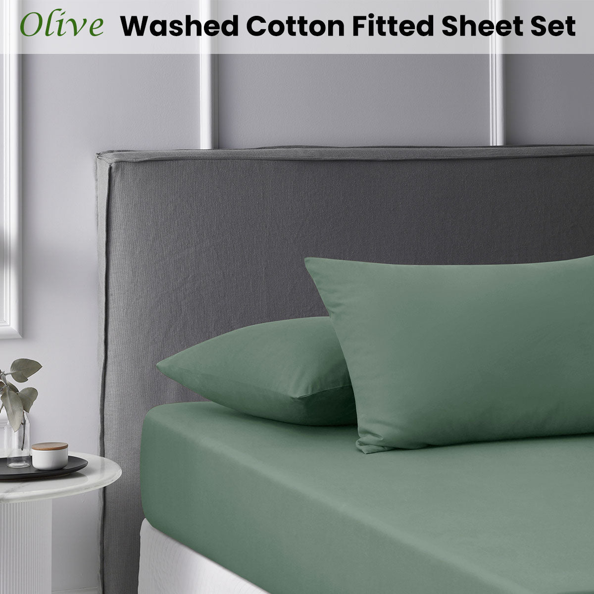 Kids olive cotton fitted sheet set for single bed by Accessorize, perfect for cozy bedrooms.