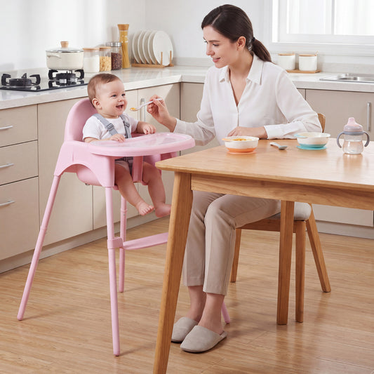 Pink 4-in-1 Convertible Baby High Chair | 2 Height Levels