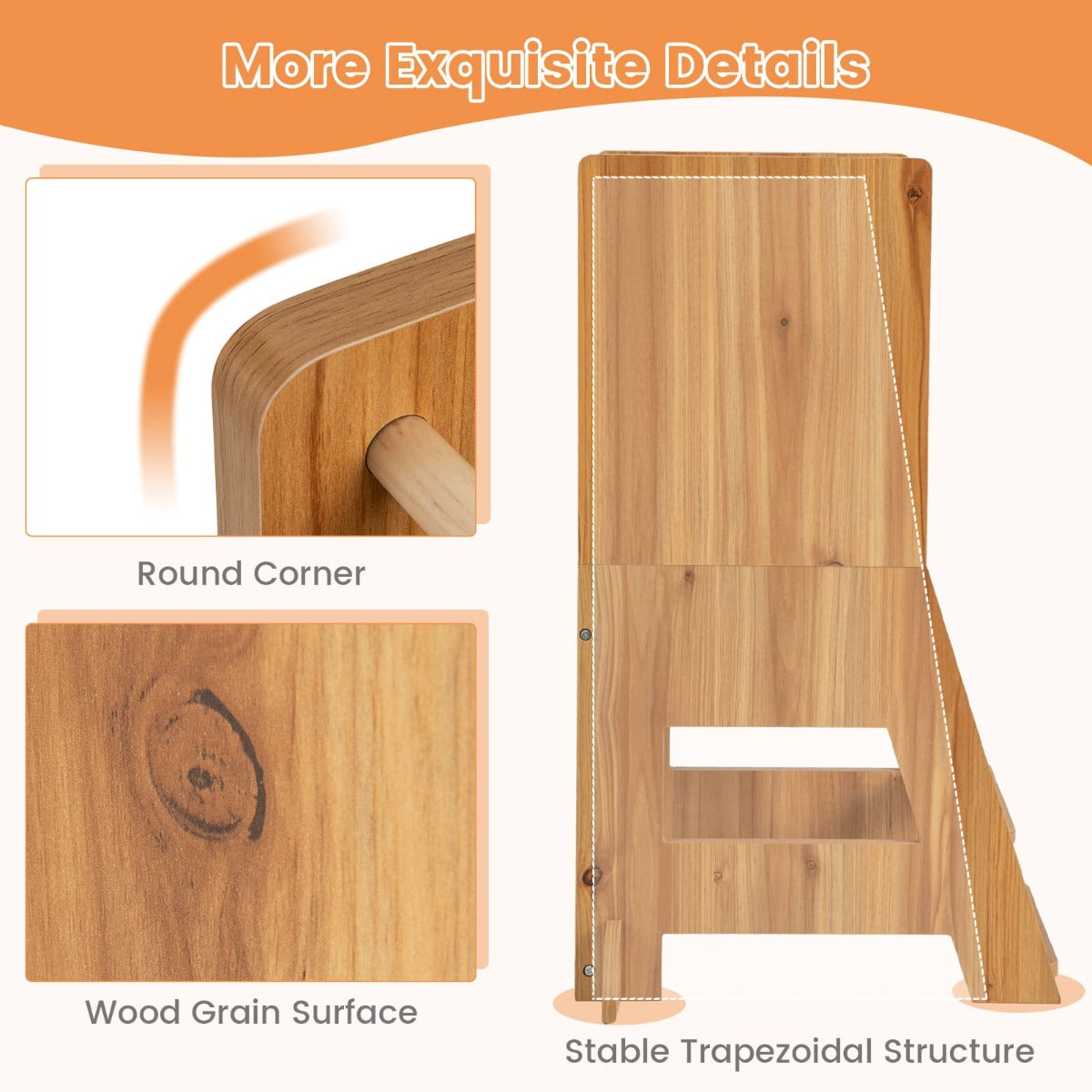 Learning Tower | Natural Wood Step Stool & Drawing Board Learning Tower | Natural Wood Step Stool & Drawing Board