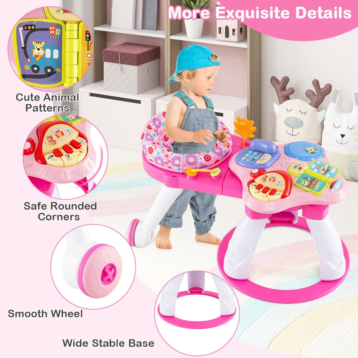 Baby Activity Center | Pink Musical Play Table for Toddlers Baby Activity Center | Pink Musical Play Table for Toddlers