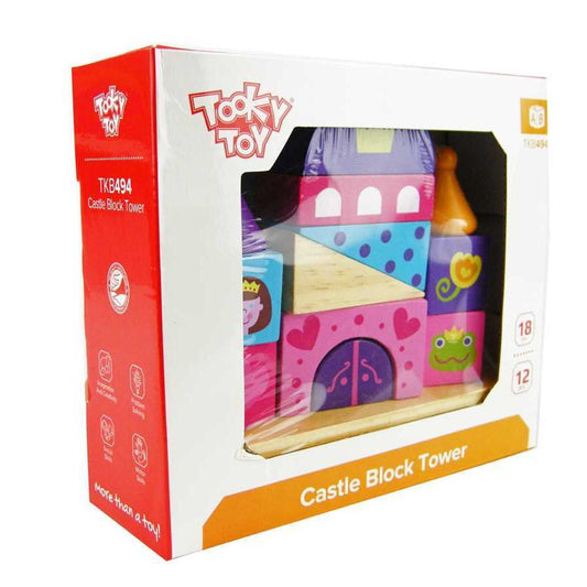 Colorful Castle Block Tower toy for imaginative play, perfect for kids creative development.