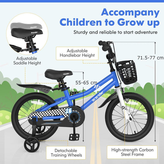 Children Training Bicycle | Blue 40cm Dual Brake Adjustable Bike