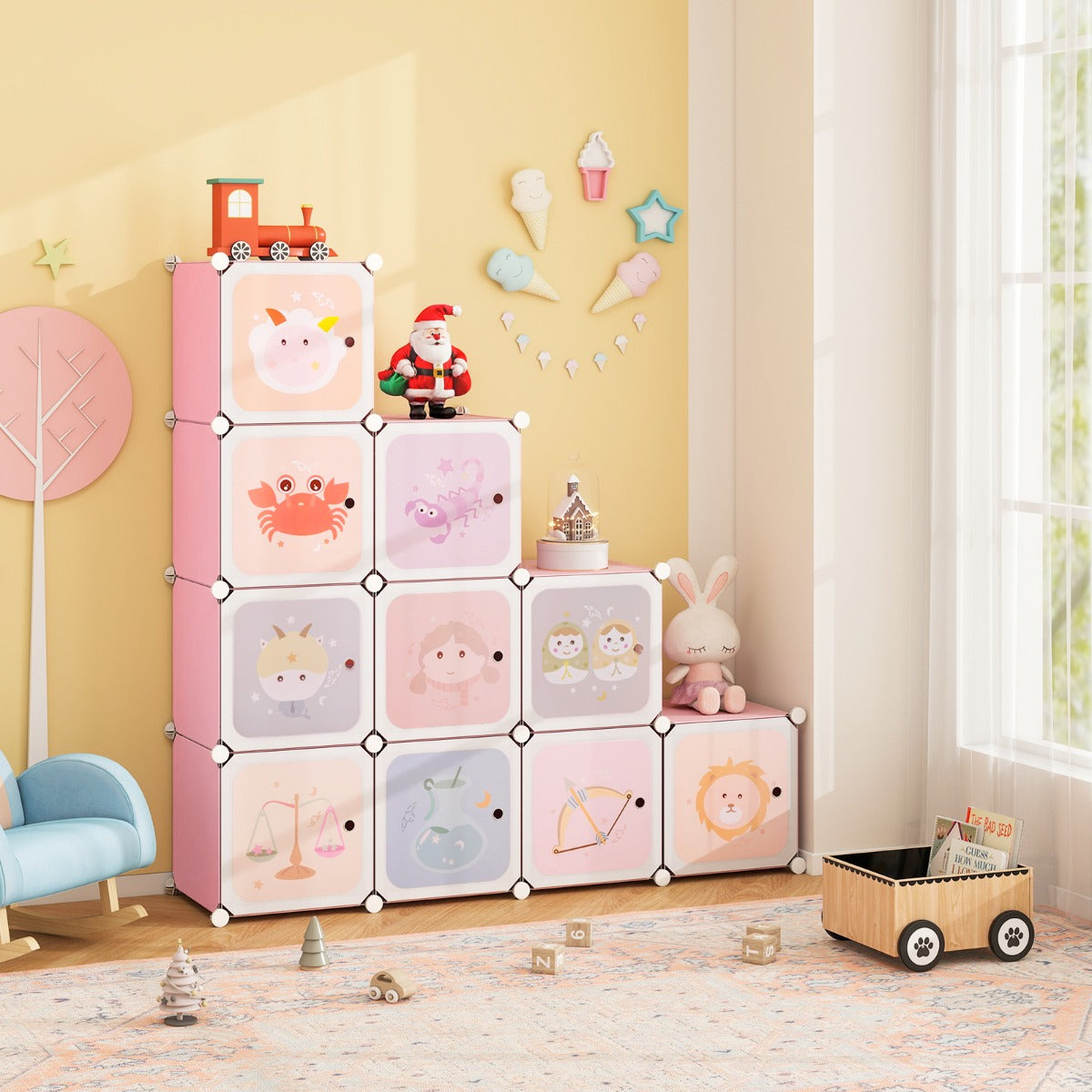 Children Zodiac Pattern Cube Wardrobe