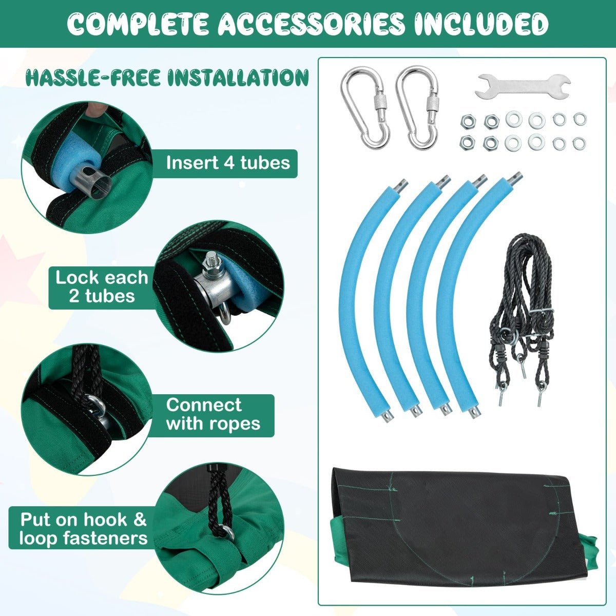 Green Dinosaur Saucer Tree Swing - Fun outdoor swing for kids, 100cm size.