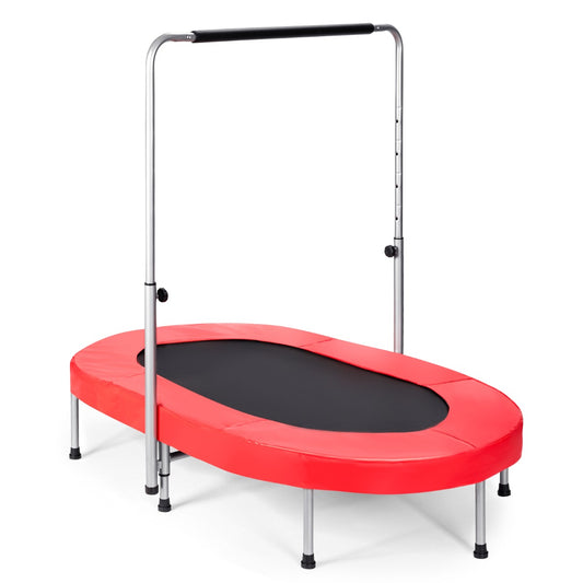 Oval Double Trampoline with Handrail - Ideal for Kids and Adults, 150kg Capacity