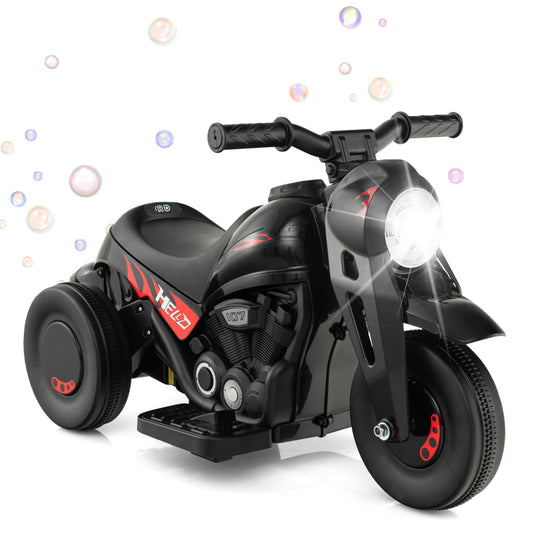 Black Kids Electric Ride On Motorcycle | Bubbles Music LED Light