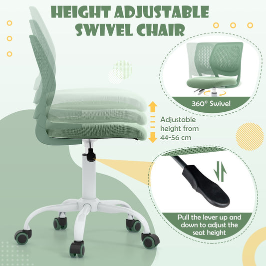 Ergonomic Children Study Chair | Adjustable Height Mesh Green