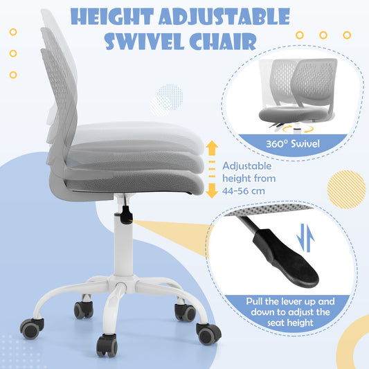 Ergonomic Kids Chair | Adjustable Grey Mesh Seat for Comfort