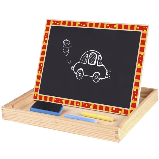 Farm-themed magnetic whiteboard and chalkboard puzzle, interactive learning toy for kids at home.