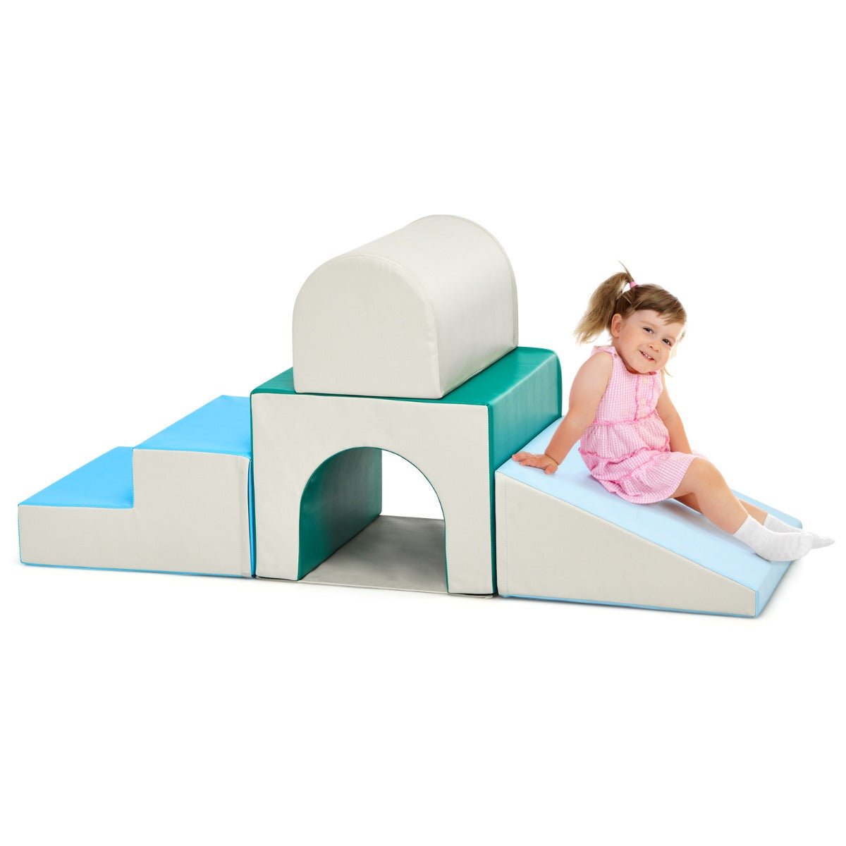 Foam Climb and Crawl Activity Play Set with Tunnel for Toddlers - Kids Mega Mart