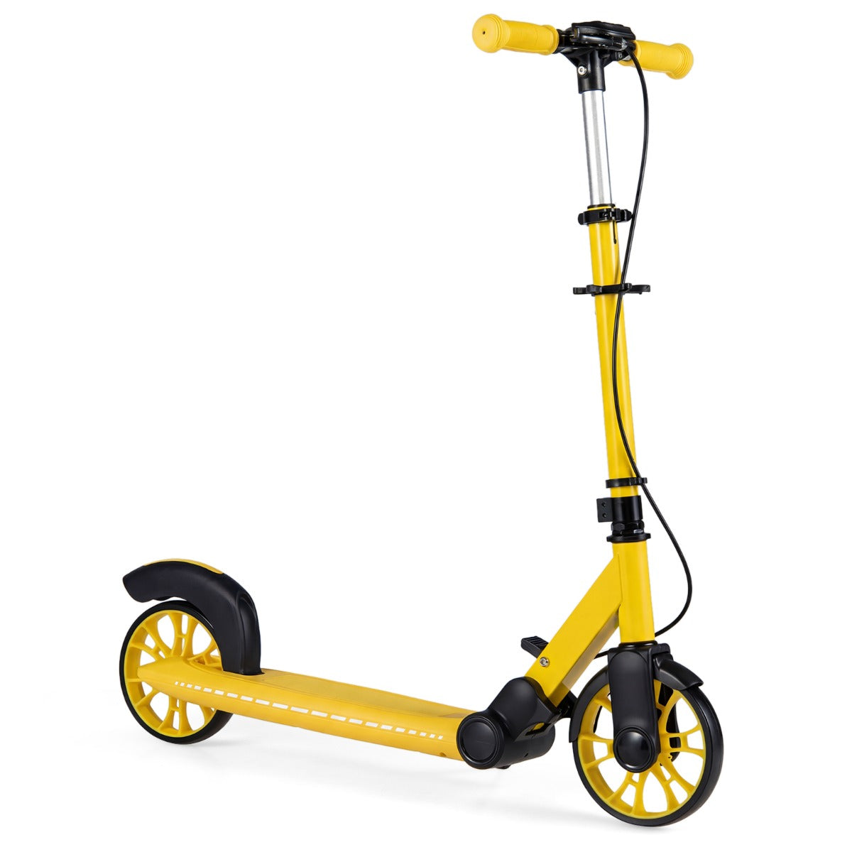 Foldable Scooter with 2 Light-up Wheels and 3-Height Adjustable Handle-Yellow