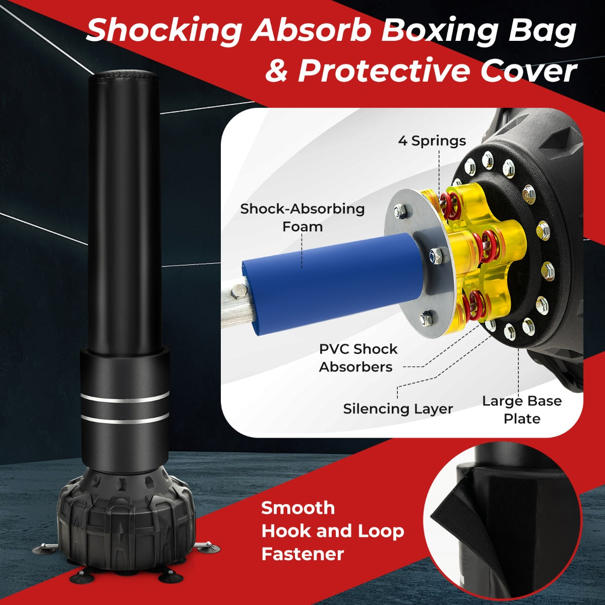 Kids boxing set with freestanding punching bag and gloves for home training fun.