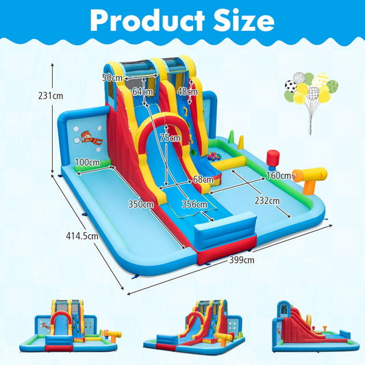 Multicolor Giant Water Park | Long Slide Climbing Wall Ball Pit