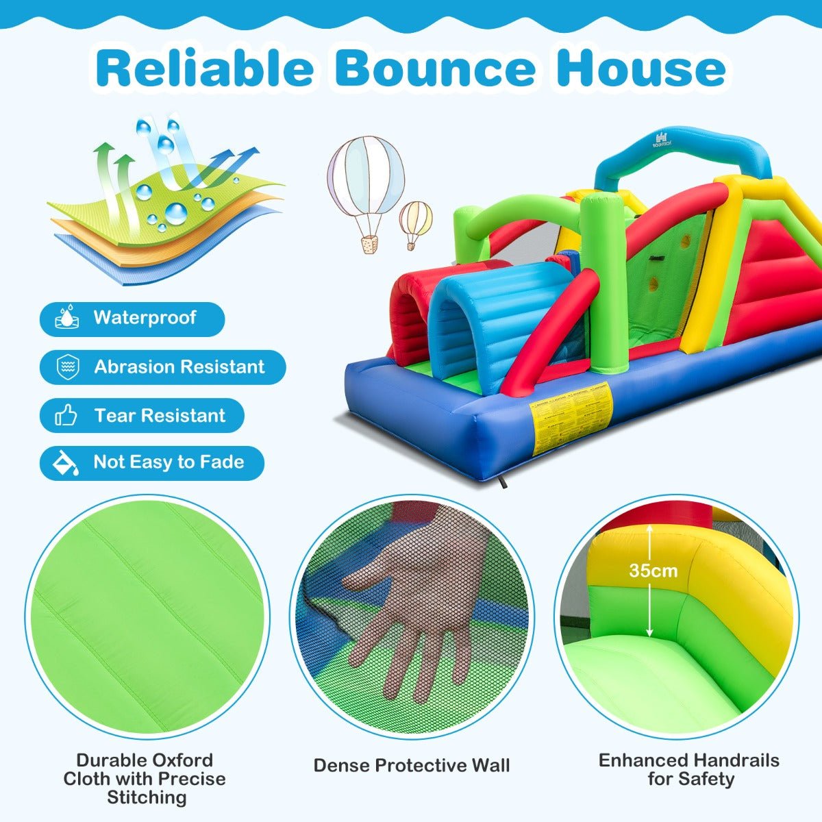 Inflatable Obstacle Course Bounce House for Lawn, Yard - Kids Mega Mart