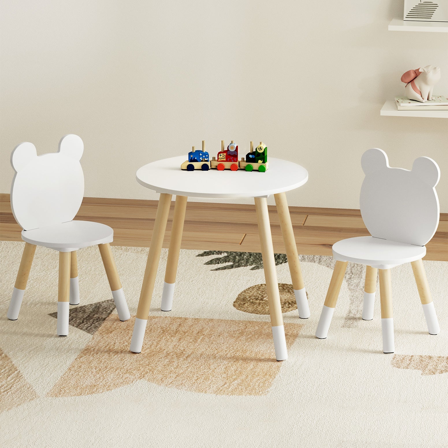 Keezi 3 Piece Kids Table and Chairs Set Activity Playing Study Children Desk - Kids Mega Mart