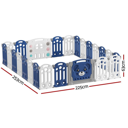 Keezi Kids Baby Playpen with 24 Panels, Safety Gate for Toddler Fence Barrier