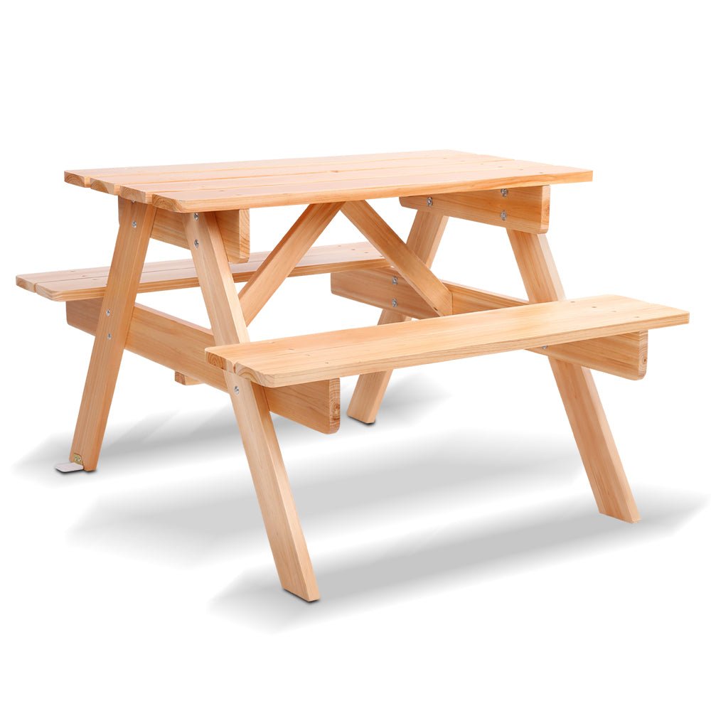 Keezi Kids Outdoor Table and Chairs Picnic Bench Set Children Wooden - Kids Mega Mart