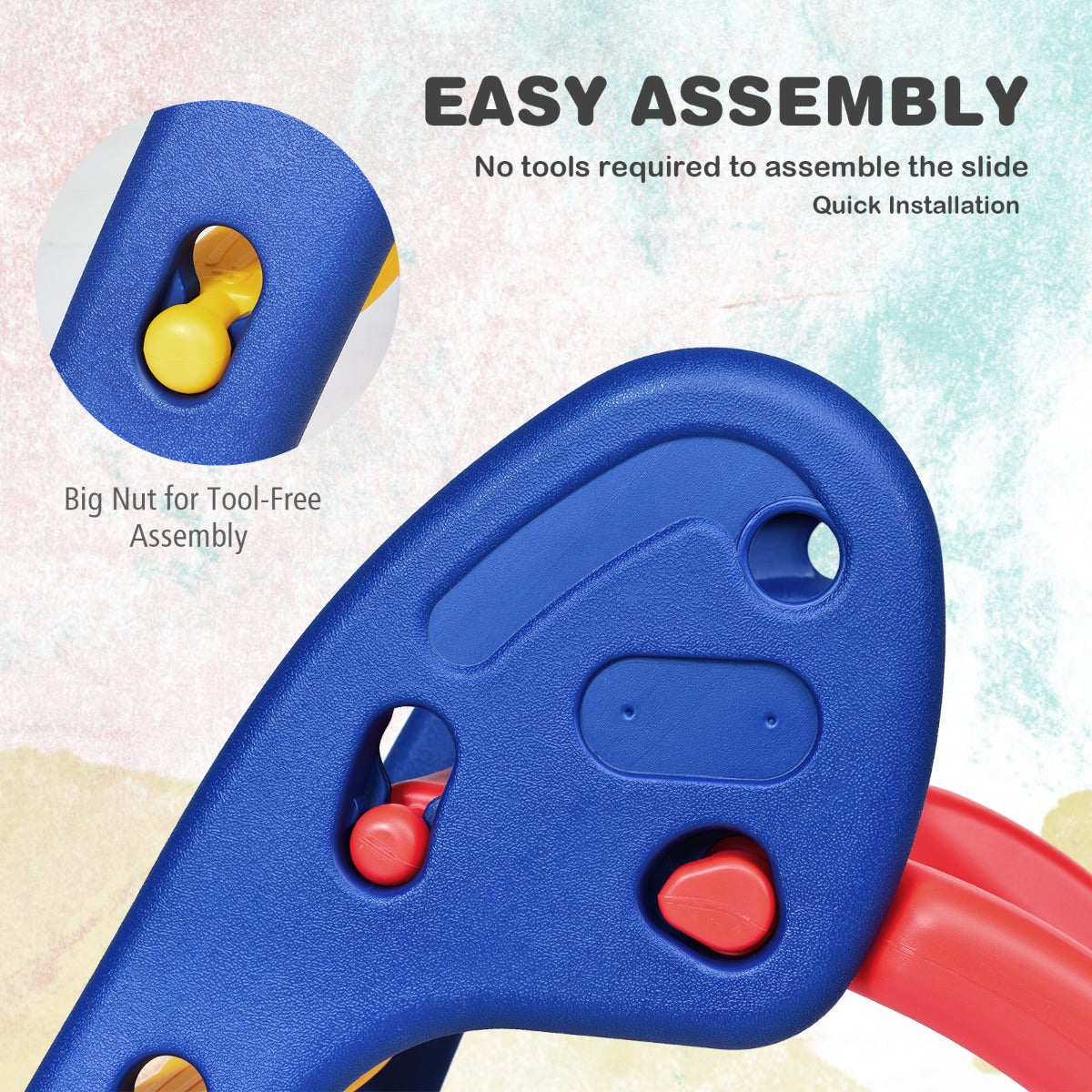 Colorful foldable kids slide for ages 3-8, versatile for indoor/outdoor use - promotes active play. Colorful foldable kids slide for ages 3-8, versatile for indoor/outdoor use - promotes active play.