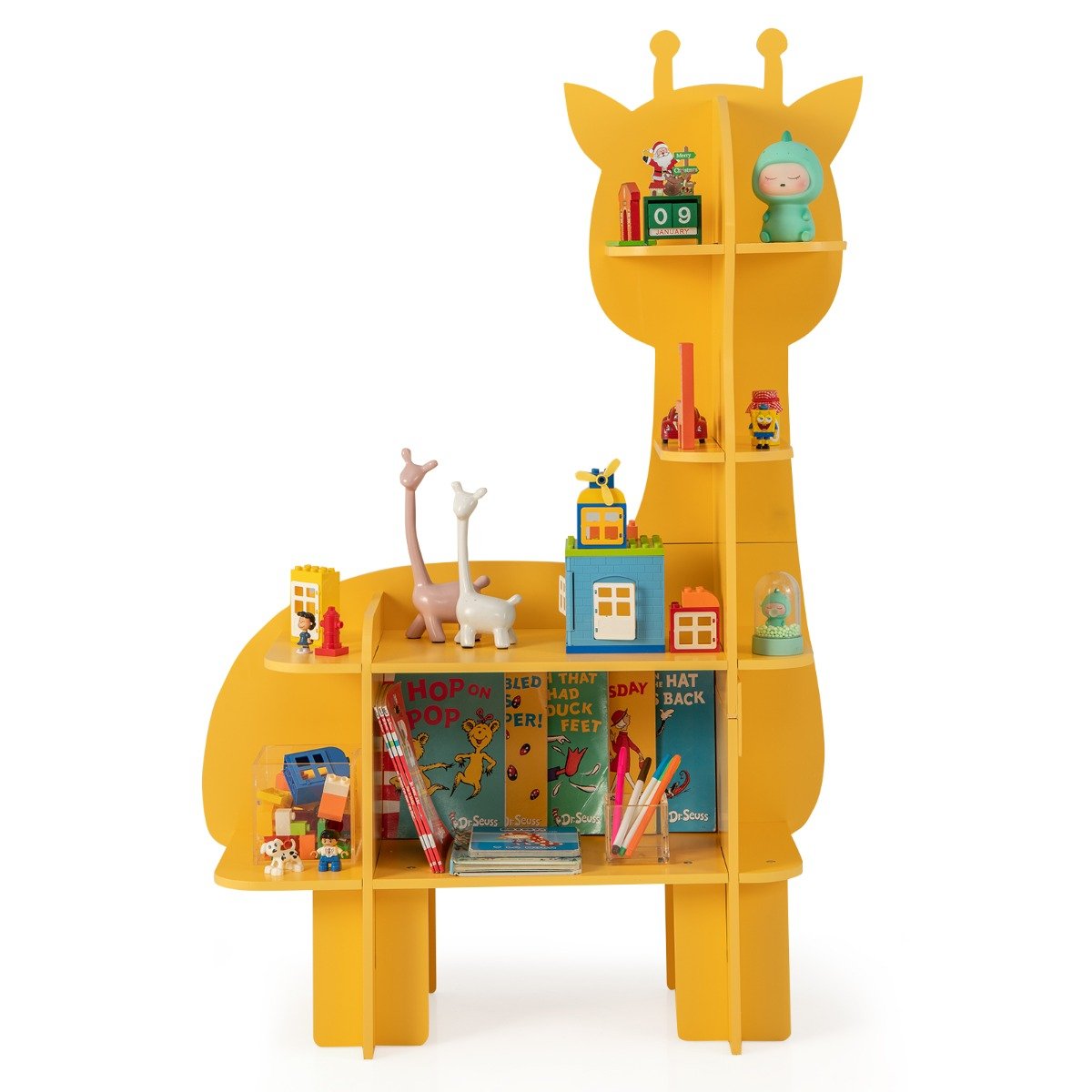 Kids Giraffe Bookcase Yellow - Kids Mega Mart