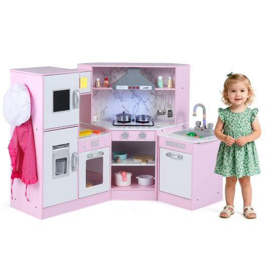 Pink Corner Kitchen Playset | Lights Sounds | Washing Basin