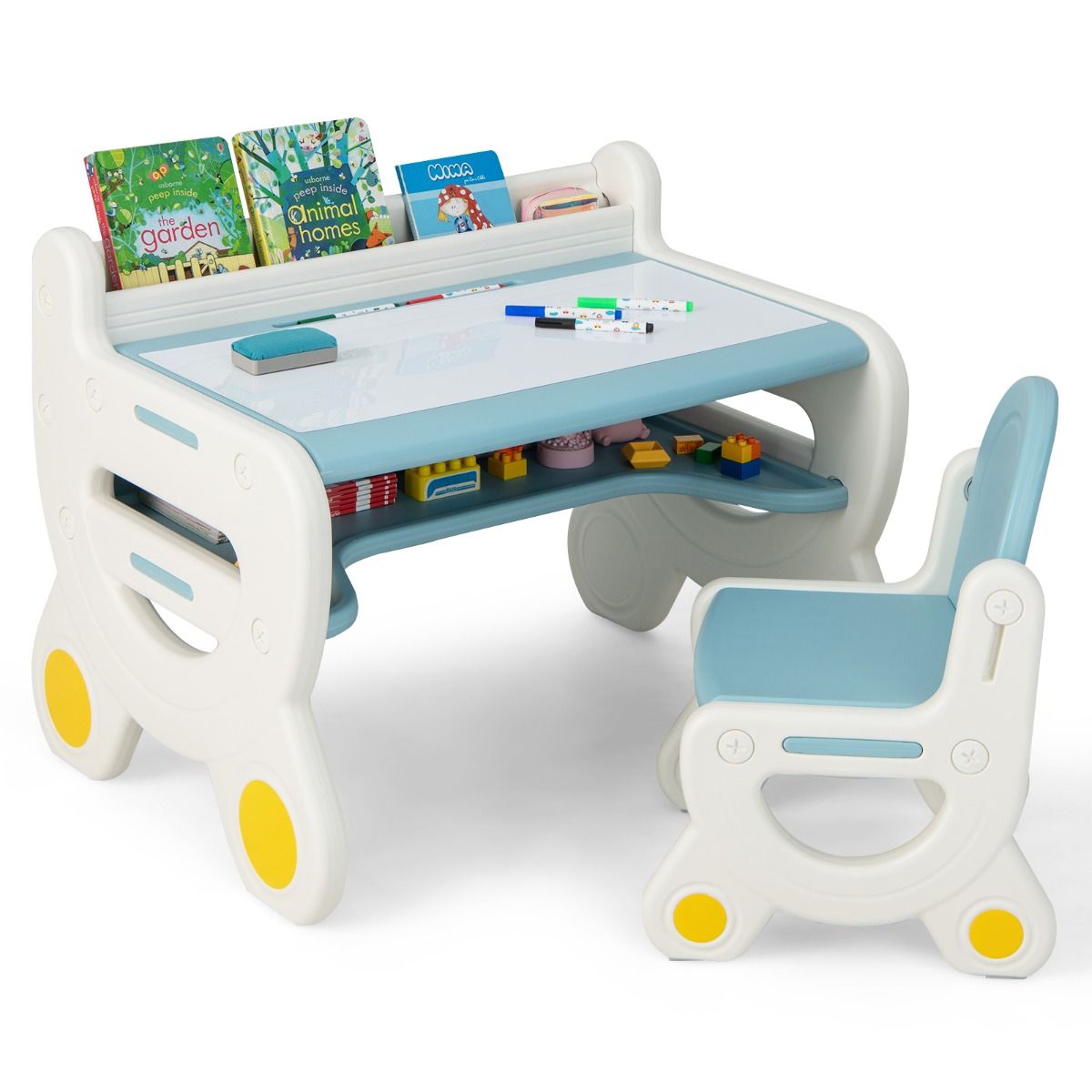 Kids Art Desk Set | Drawing Table & Chair with Storage - Ages 3-8 ...