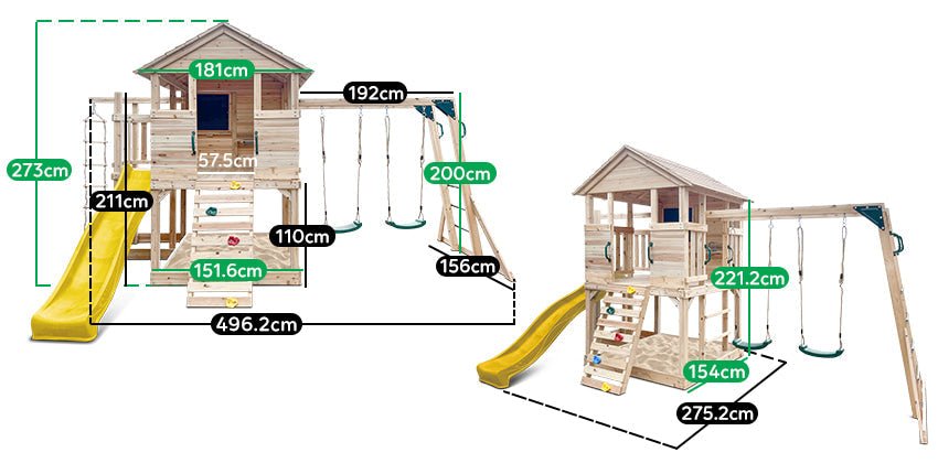 Kingston Cubby House with 2.2m Yellow Slide - Kids Mega Mart