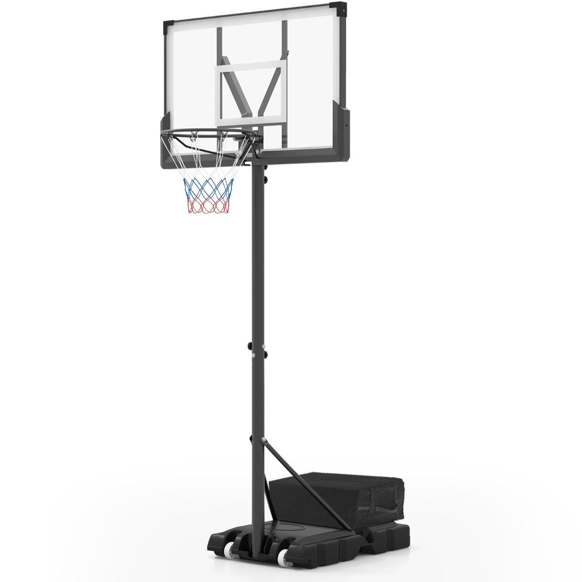 Portable Basketball Hoop with Impact Resistant Backboard and Fillable Base Portable Basketball Hoop with Impact Resistant Backboard and Fillable Base