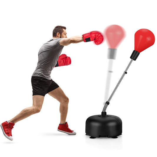 4 Height Adjustable Red Punching Bag | Freestanding Boxing Set