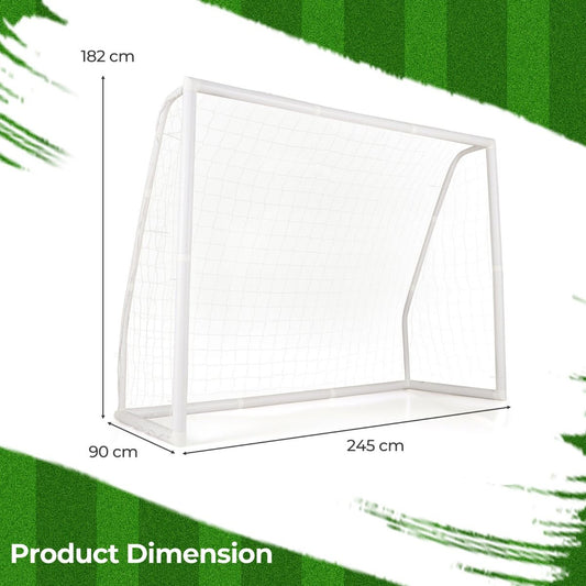 Soccer Goal | White UPVC Frame, Net & Cones for Backyard Play