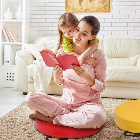 6-piece waterproof foam cushions for kids, featuring bright colors and convenient handles.