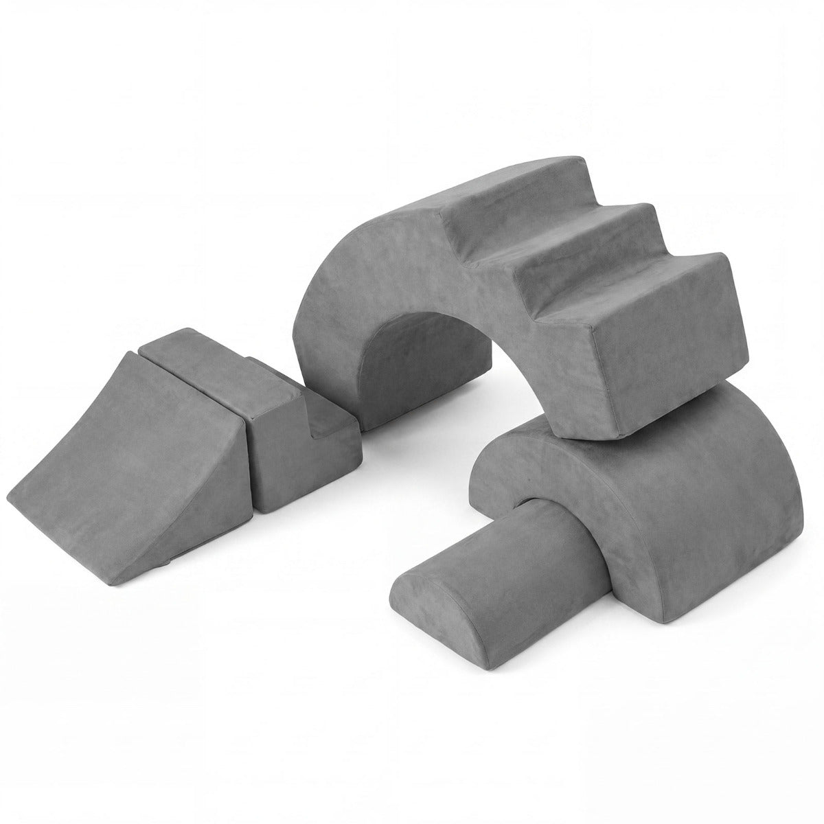 Grey Foam Climbing Blocks | 5-Piece Soft Play Set for Toddlers